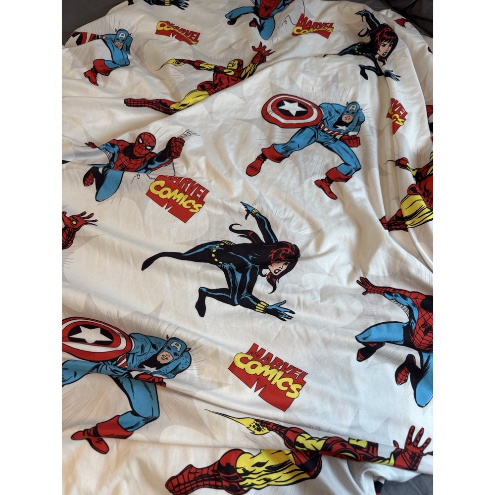 Marvel Comics Full Size Fitted Sheet Spiderman Captain American Iron Man